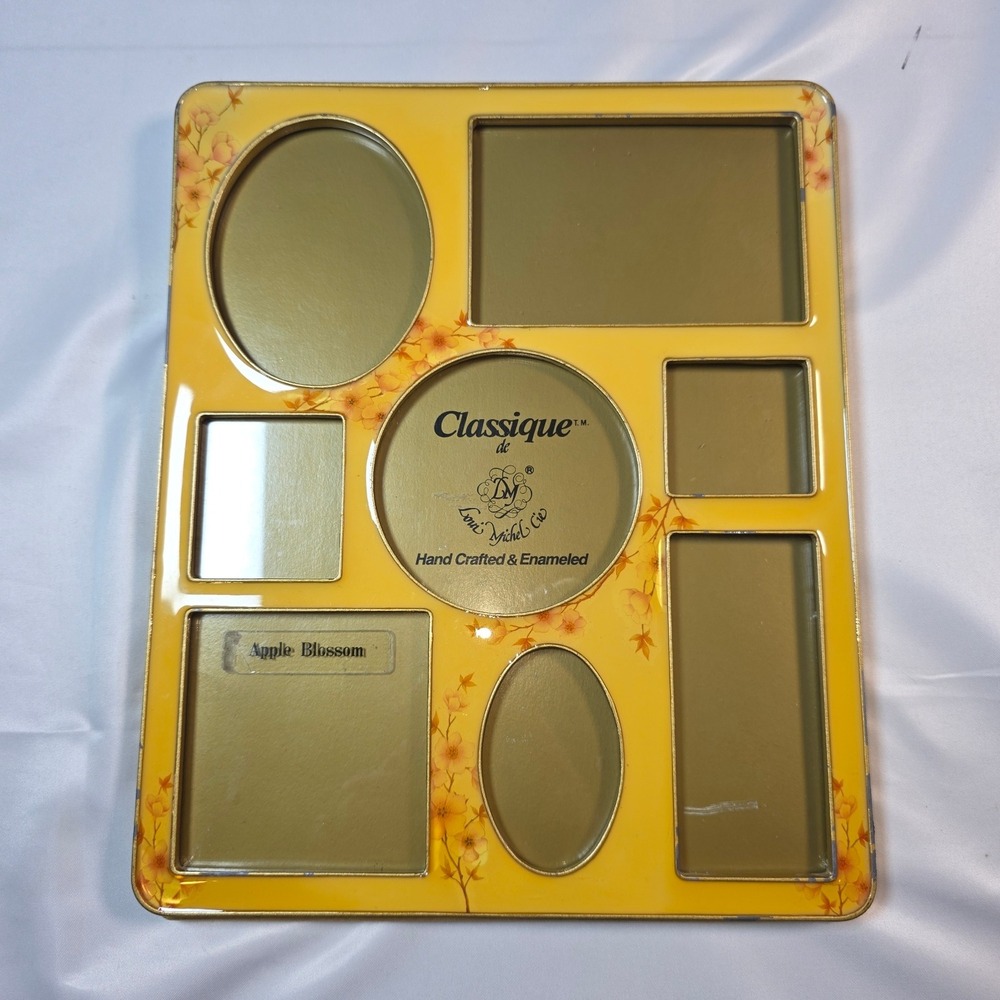 Louis Michel Cie Classique Apple Blossom Yellow Enameled 7 Opening Collage Frame